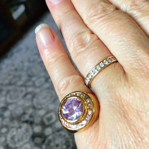Suzanne Somers Amethyst Gold/925 Silver Ring - Picture 6 of 8